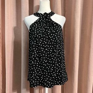 Black Y2k Polka Dot Halter Top